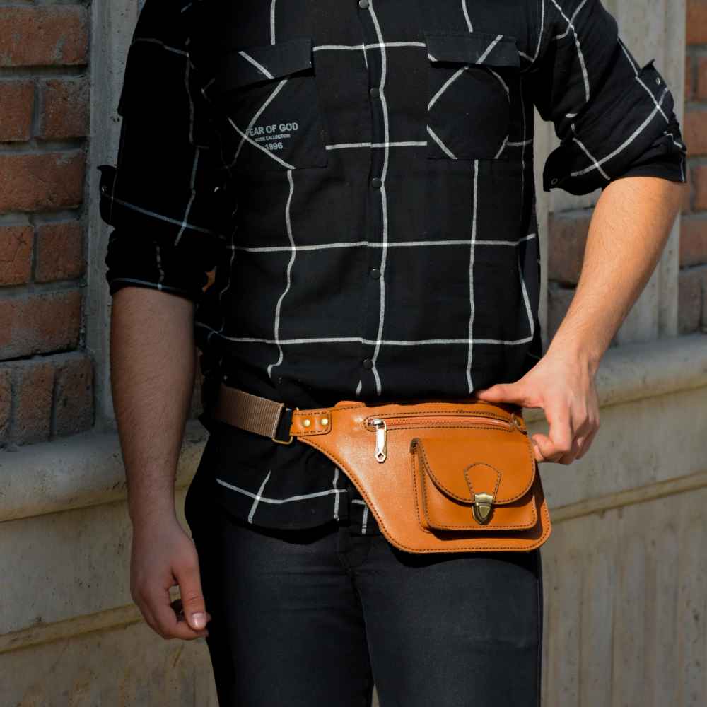 Echtleder Bauchtasche mit verstellbarem Gürtel – Alltagsgebrauch für Frauen