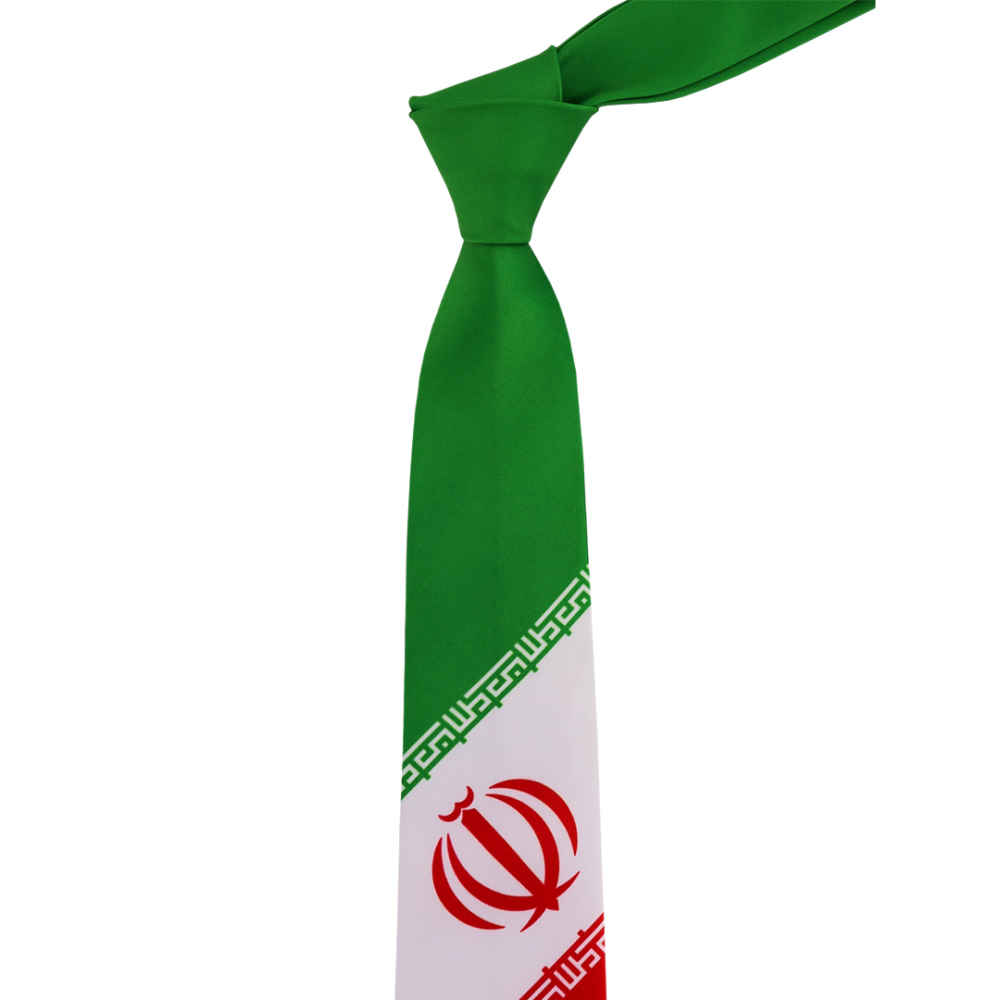 Herrenkrawatte – Persisch inspiriert mit künstlerischem Design der Iran-Flagge