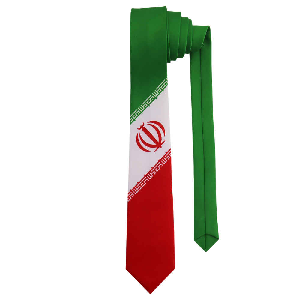 Herrenkrawatte - Persisch inspiriert mit künstlerischem Design der Iran-Flagge