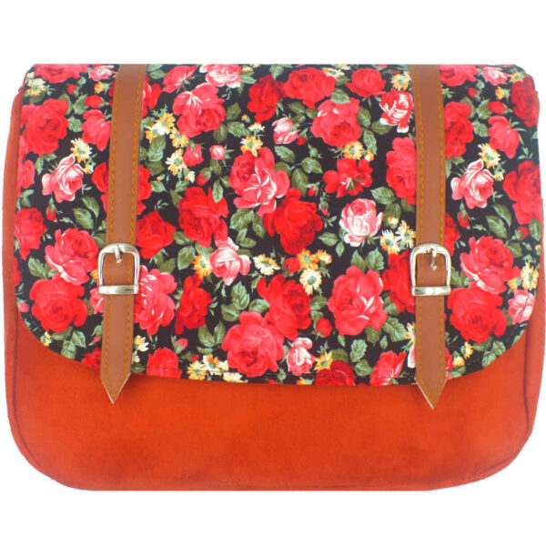 Bohemian Crossbody-Umhängetasche mit Blumenmuster