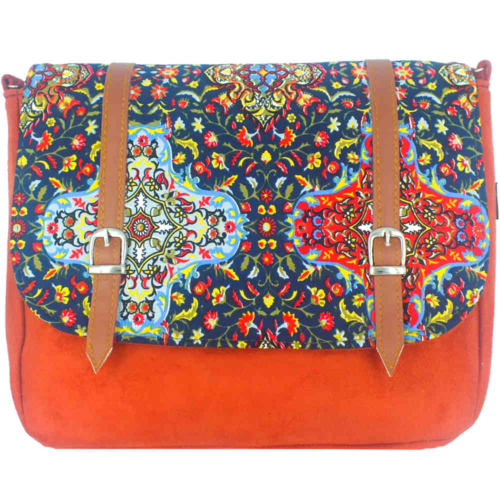 Bohemian Crossbody-Umhängetasche mit persisch inspiriertem Muster Sonati