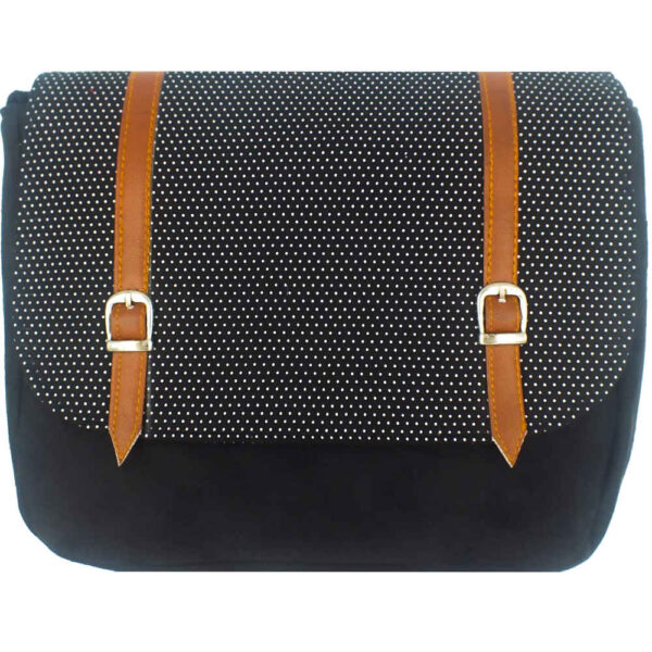 Bohemian Crossbody-Umhängetasche mit gepunktetem Design