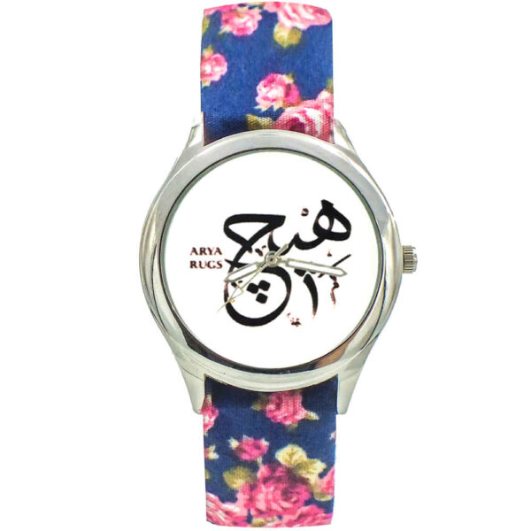 Damen Florale Boho Stoffband-Uhr – Persische Kalligraphie Hich