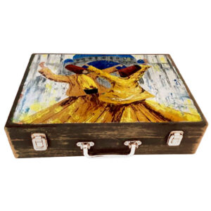 Holzbox zum Verschenken mit persisch inspiriertem Muster Sama Tanz
