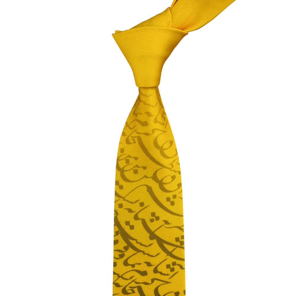 Herrenkrawatte – Persisch inspiriert mit künstlerischer Kalligraphie im Alaleh-Stil