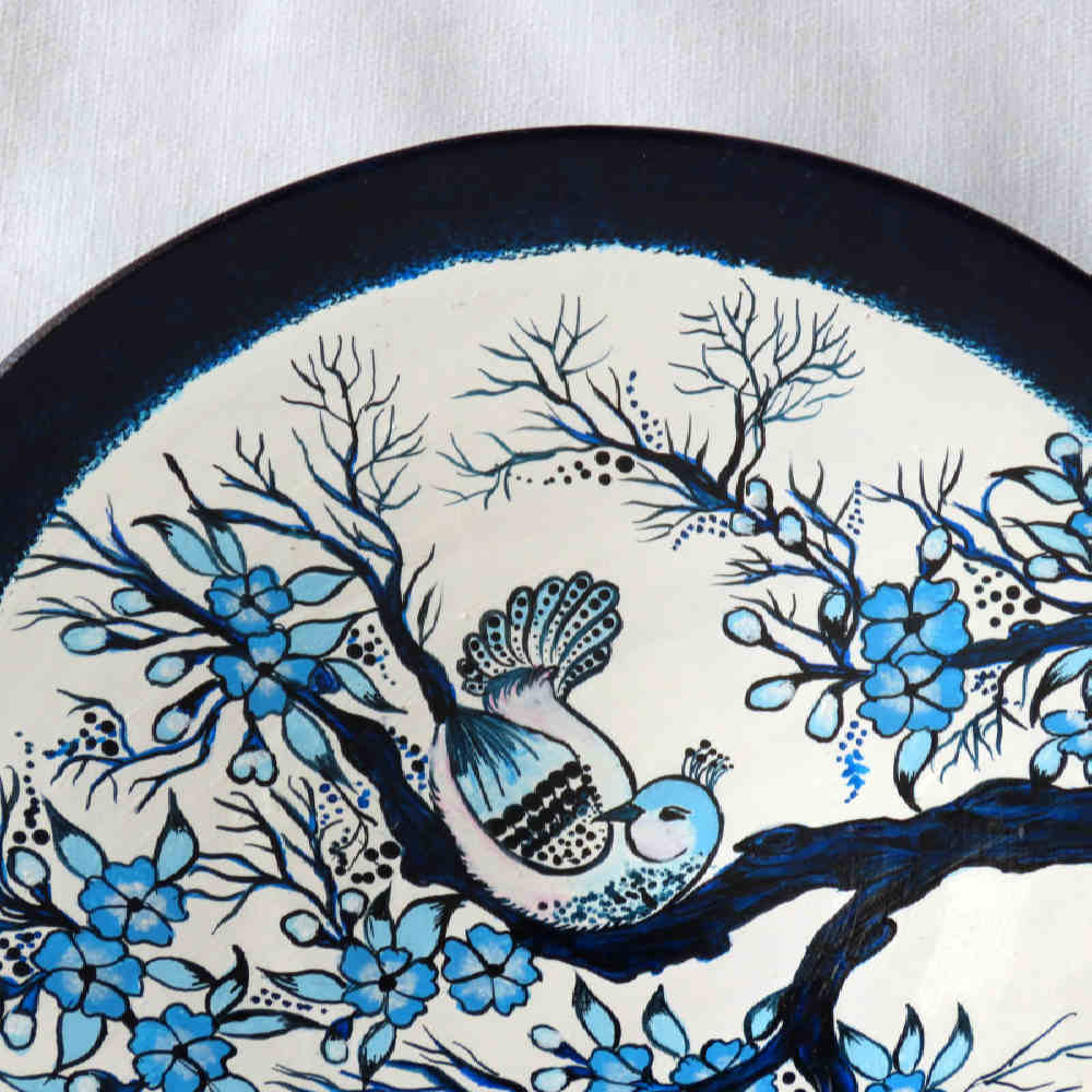 Set von 10 handgemalten dekorativen Keramiktellern