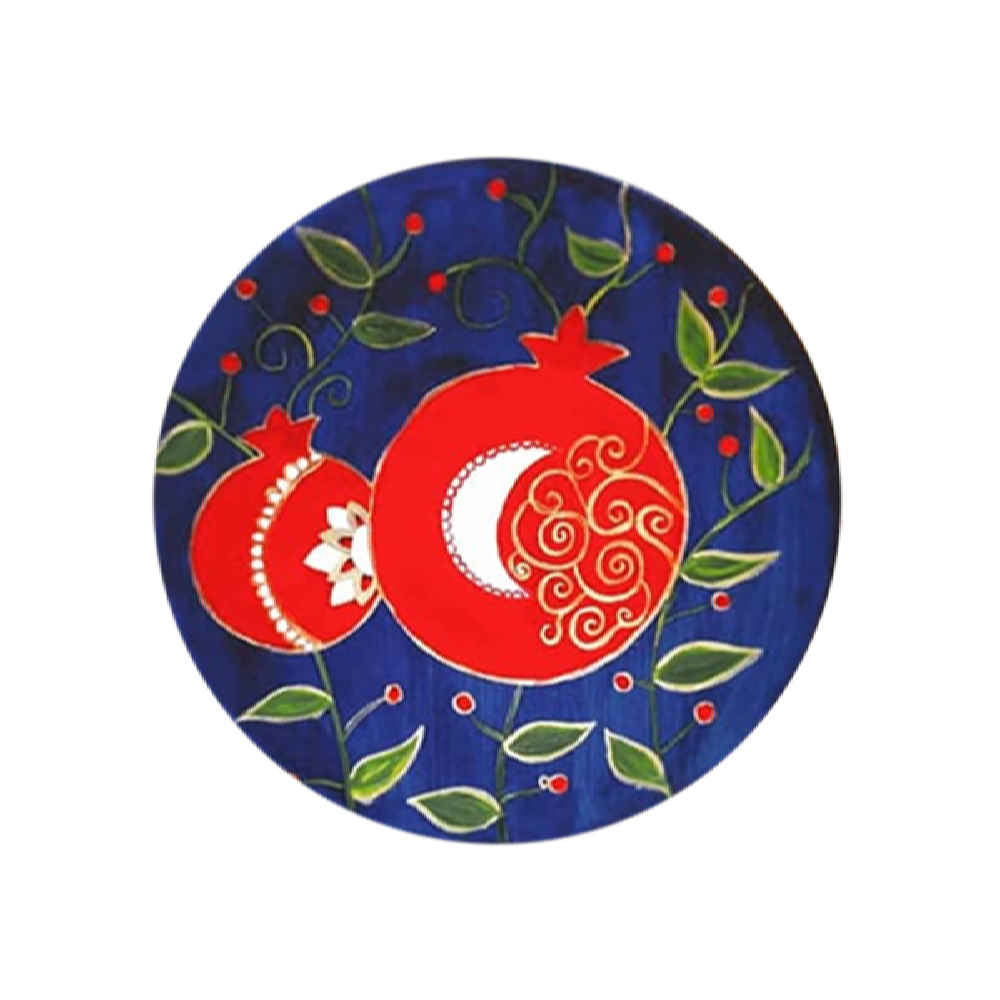 Set von 2 handgemalten dekorativen Keramiktellern Anar