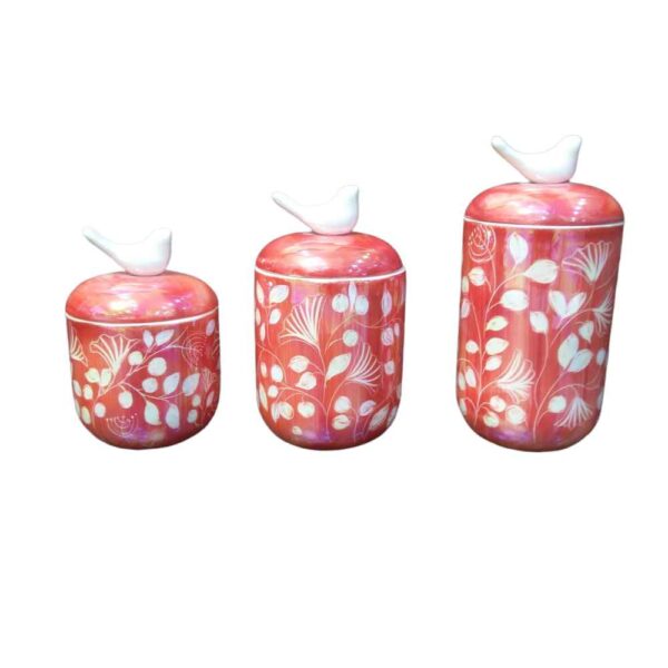 Keramik-Vorratsdosen-Set – Ideal zur Aufbewahrung & Organisation in der Küche, Vögel (3er-Set)