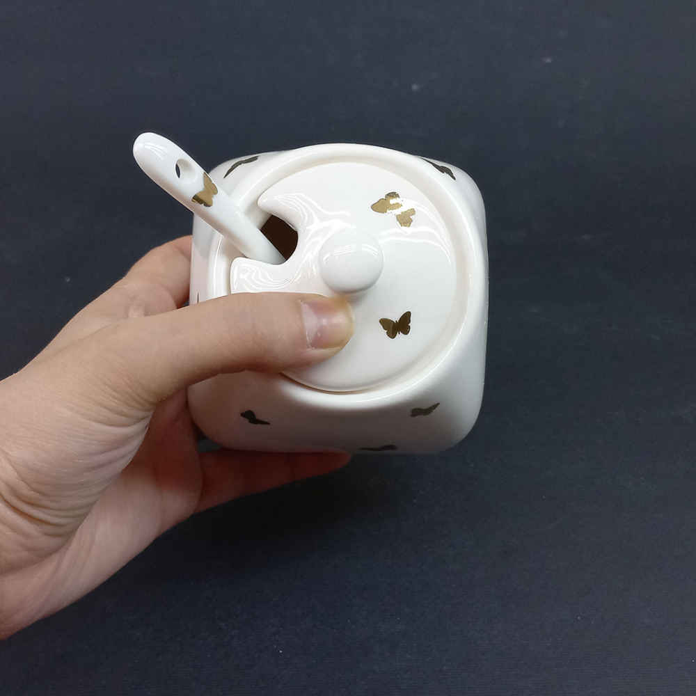 Keramik-Aufbewahrungsglas – Stilvolle Aufbewahrung für Kaffee, Tee & mehr, Schmetterling