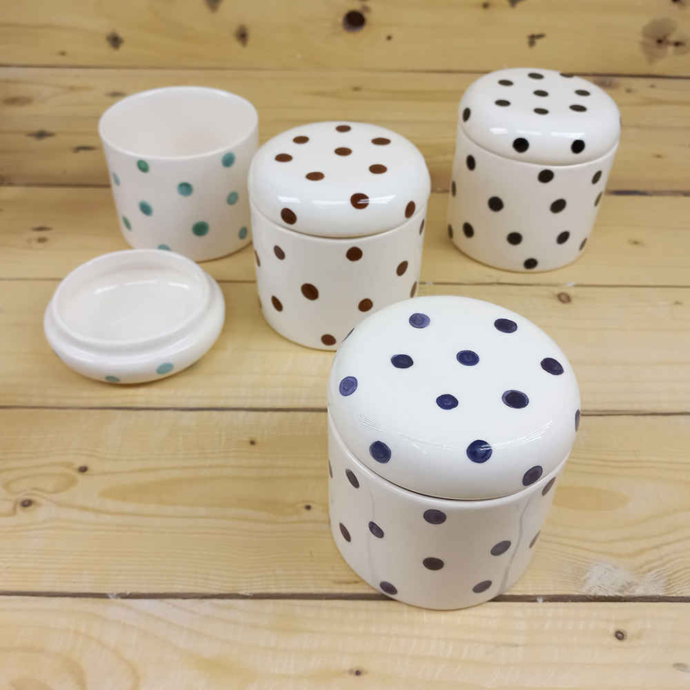 Keramik-Vorratsdosen-Set – Ideal zur Aufbewahrung & Organisation in der Küche, Punkte (3er-Set)