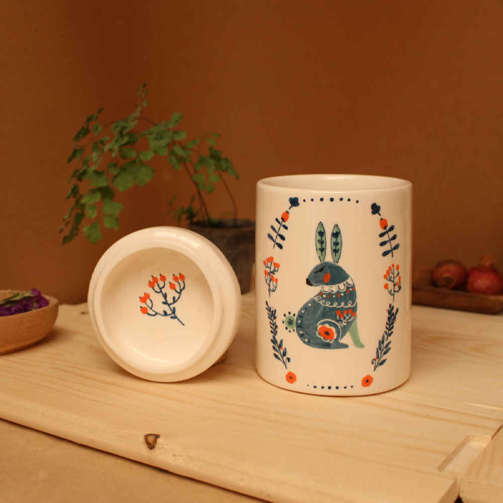 Keramik-Vorratsdosen-Set – Ideal zur Aufbewahrung & Organisation in der Küche, Kaninchen (3er-Set)