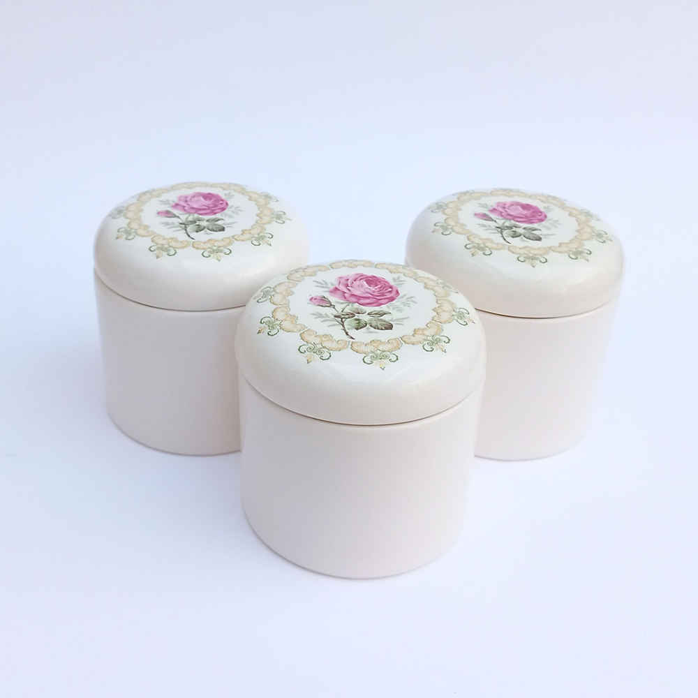 Keramik-Vorratsdosen-Set – Ideal zur Aufbewahrung & Organisation in der Küche, Rose (3er-Set)