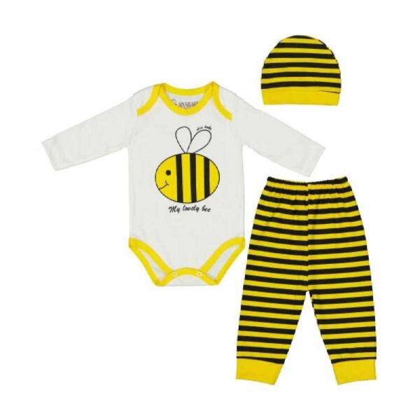 Set aus 3 Neugeborenen Baby Bekleidung Modell Biene