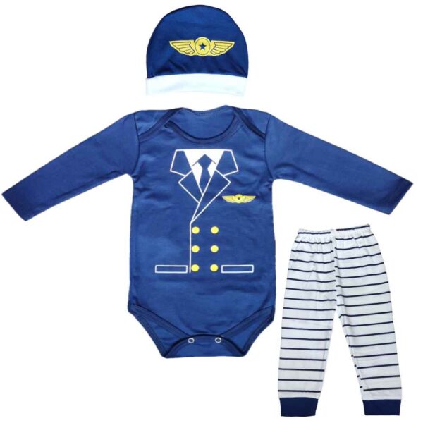 Set aus 3 Neugeborenen Baby Bekleidung Modell Kapitän