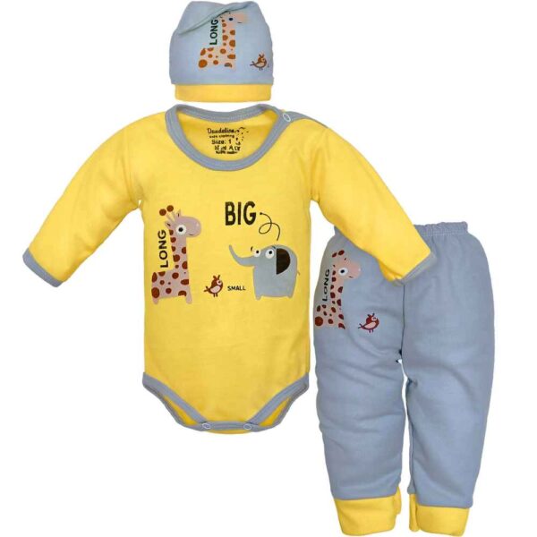 Set aus 3 Neugeborenen Baby Bekleidung Modell Giraffe