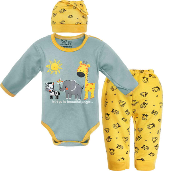 Set aus 3 Neugeborenen Baby Bekleidung Modell Dschungel