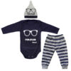 Set aus 3 Neugeborenen Baby Bekleidung Modell Brille