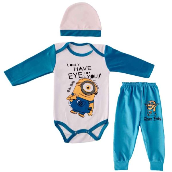 Set aus 3 Neugeborenen Baby Bekleidung Modell Minion