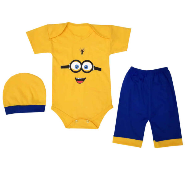 Set aus 3 Neugeborenen Baby Bekleidung Modell Minions