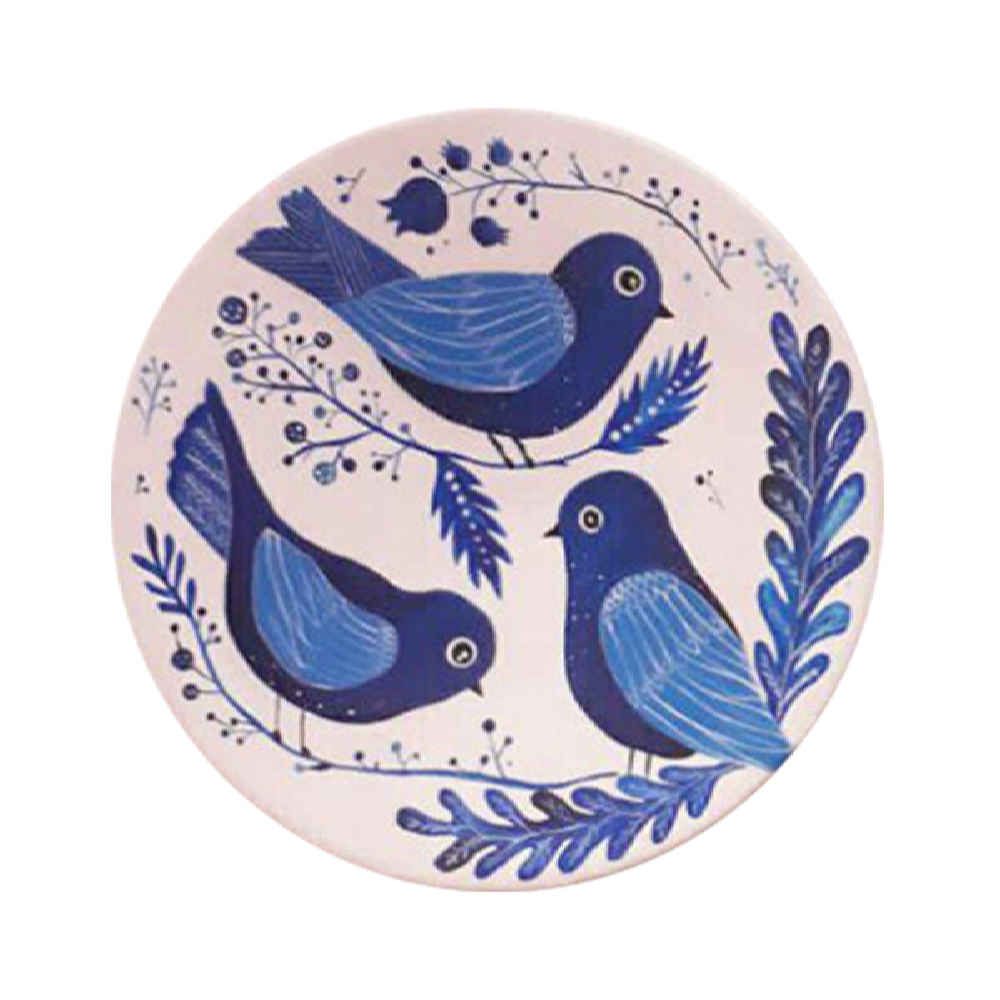 Set von 3 handgemalten dekorativen Keramiktellern Cheshm Nazar