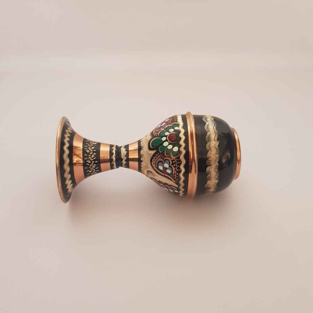 Dekorative Kupfervase, handbemalt mit Persischer Minakari-Emaille Samin