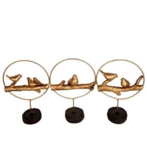 Set aus 3 realistischen Spatzen-Figuren - Lebensechte Vogel-Skulpturen