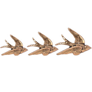 Set aus 3 dekorativen Schwalben-Figuren – Zarte Vogelkunst