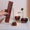 Holz-Räucherstäbchenhalter – Modell Flower (Set von 2)