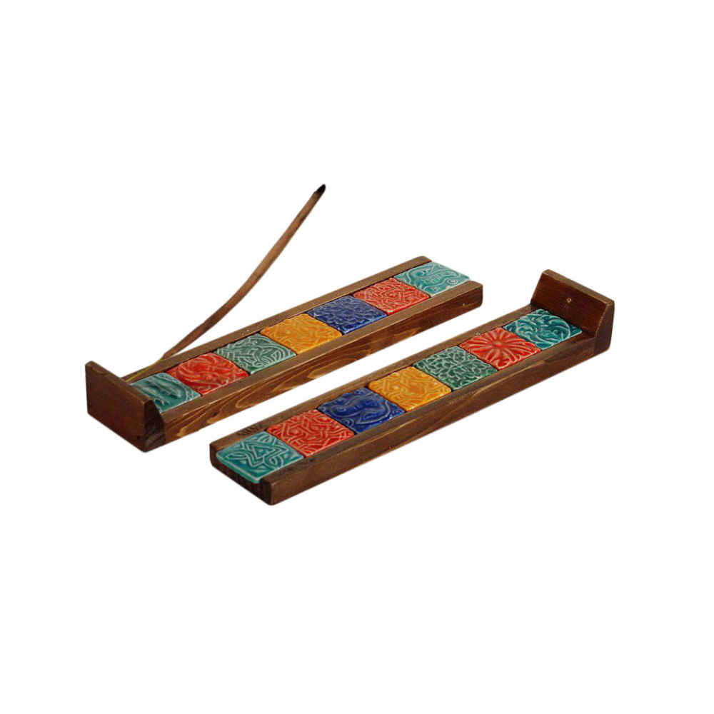 Holz-Räucherstäbchenhalter – Modell Kheshti (Set von 2)