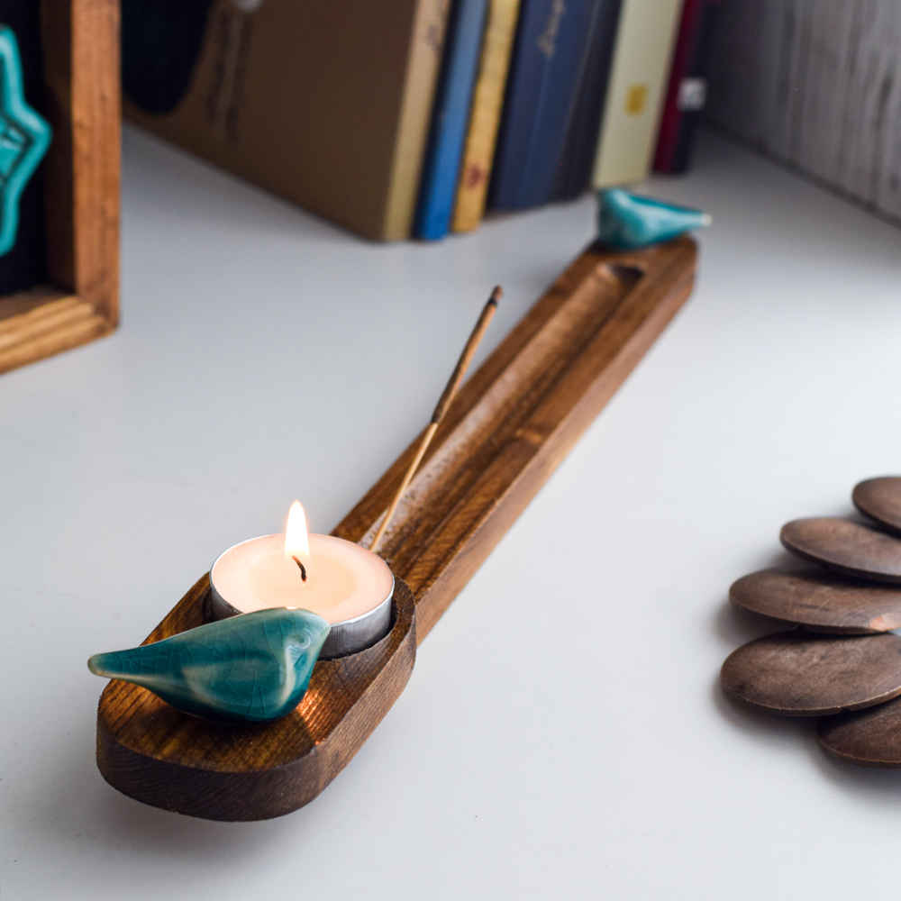 Holz-Räucherstäbchenhalter – Modell Parandeh