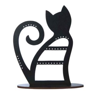 Neuheit Holz Schmuckhalter und Organizer Modell Katze (x2)