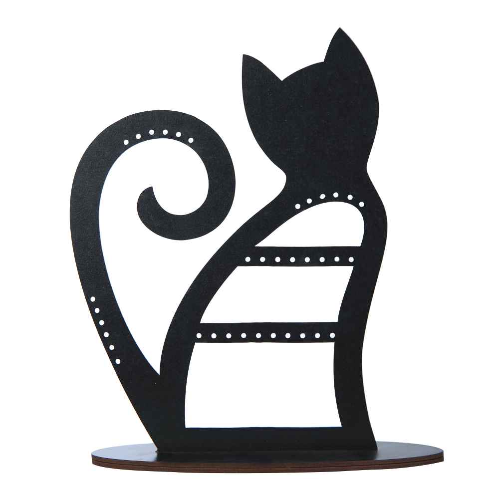 Neuheit Holz-Schmuckhalter Ausführung Katze (x2)