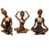 Set aus 3 dekorativen Yoga-Mädchen-Figuren - Friedliche Yoga-Posen-Kunst