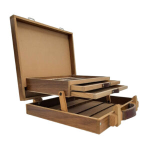 Holz-120-Color Buntstiftetui mit Schublade – Pasargad Kollektion für Künstler