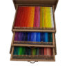 Holz-120-Color Buntstiftetui mit Schublade – Pasargad Kollektion für Künstler