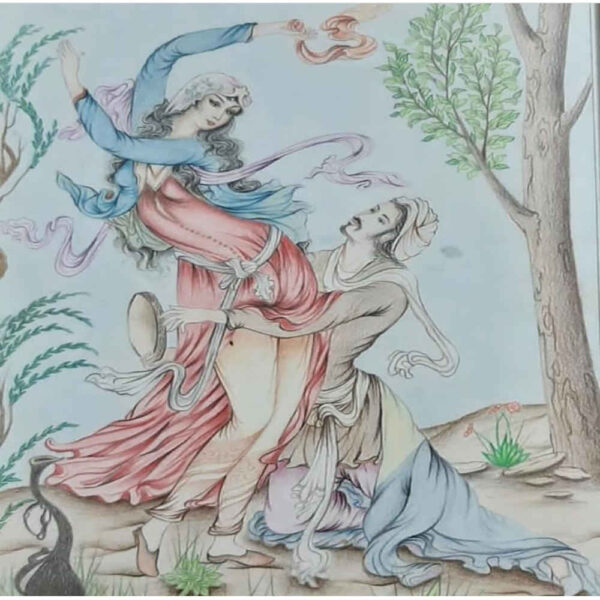 Original persische Hyperrealismus-Zeichnung - Buntstift von Masoumeh Farahani