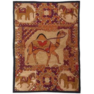 Bestickte Wandteppich-Wanddekoration – Balochi Heritage Kamel Textilkunst