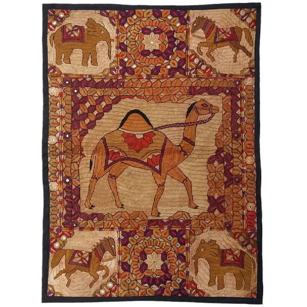 Bestickte Wandteppich-Wanddekoration – Balochi Heritage Kamel Textilkunst