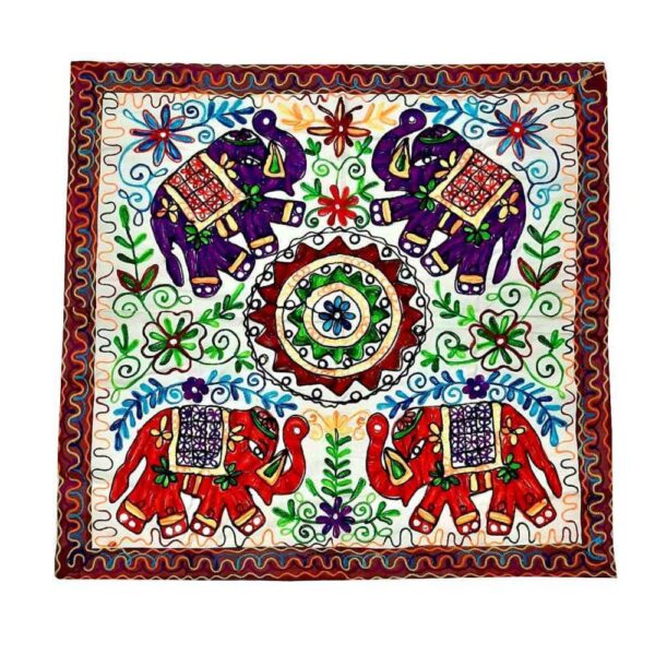 Bestickte Wandteppich-Wanddekoration – Balochi Heritage Elefant Textilkunst