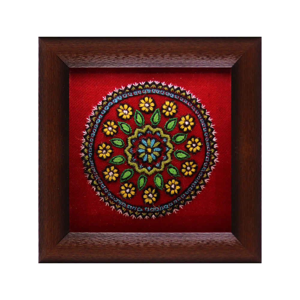 Persische Bestickte Wandteppich-Wanddekoration – Florale Janat Textilkunst