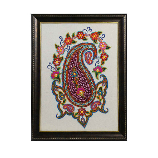 Persische Bestickte Wandteppich-Wanddekoration – Florale Paisley Textilkunst