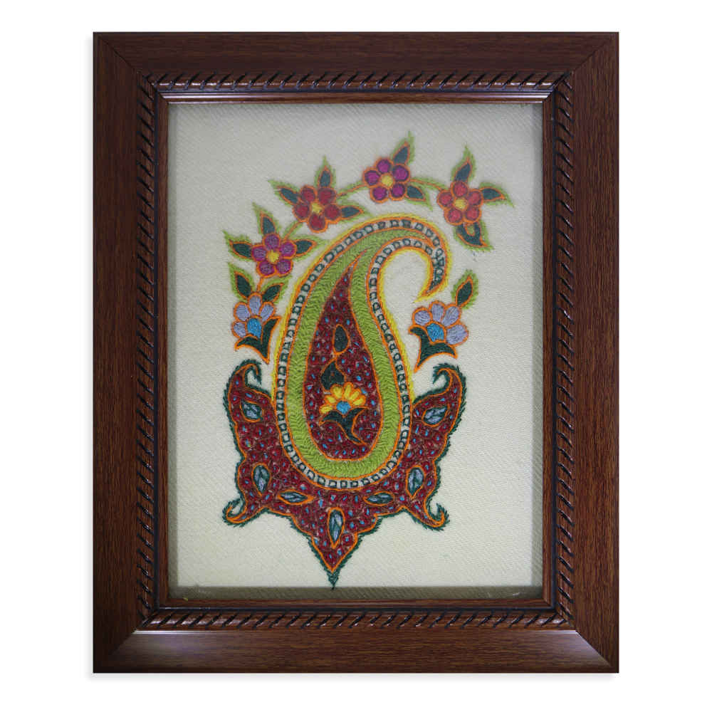 Persische Bestickte Wandteppich-Wanddekoration – Florale Shafagh Textilkunst