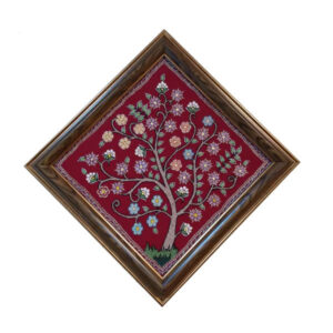 Persischer bestickter Wandteppich – Floraler Baum des Lebens Textilkunst