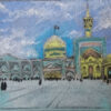Original realistische Zeichnung - Pastell auf Karton, Imam Reza Heiligtum