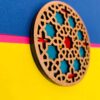 Geometrischer Holzuntersetzer mit dem Design Afra (x2)