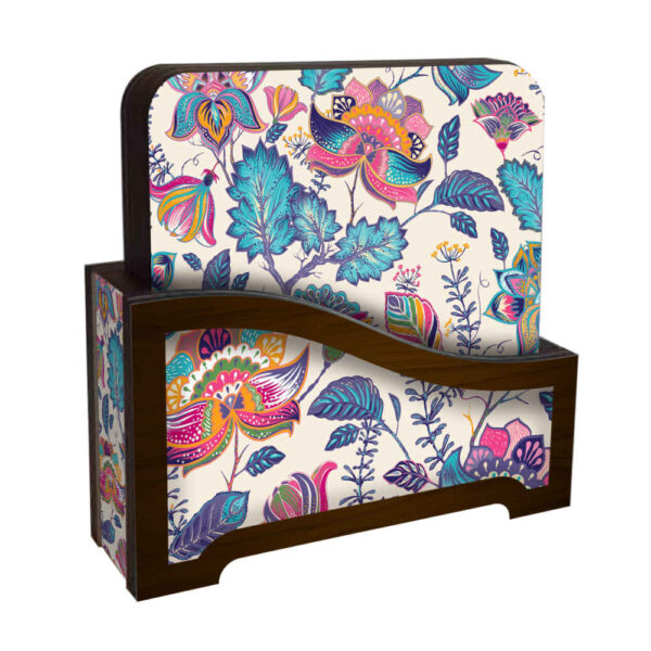 Set aus Untersetzern & Halter mit persisch inspiriertem künstlerischen Design Kiana