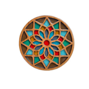 Geometrischer Holzuntersetzer mit dem Design Raha (x2)