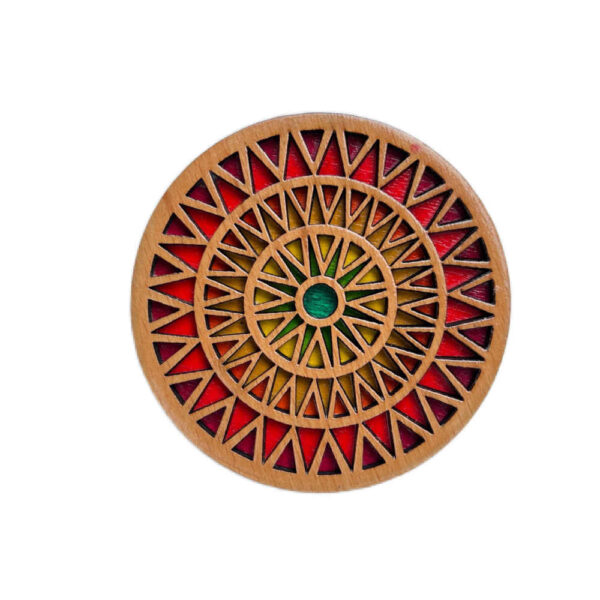 Geometrischer Holzuntersetzer mit dem Design Raika (x2)