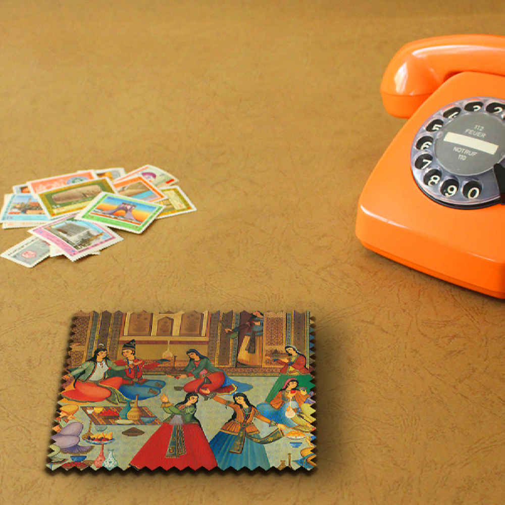 Set aus Untersetzern & Halter mit persisch inspiriertem künstlerischen Design Rima