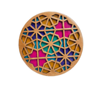 Geometrischer Holzuntersetzer mit dem Design Sara (x2)